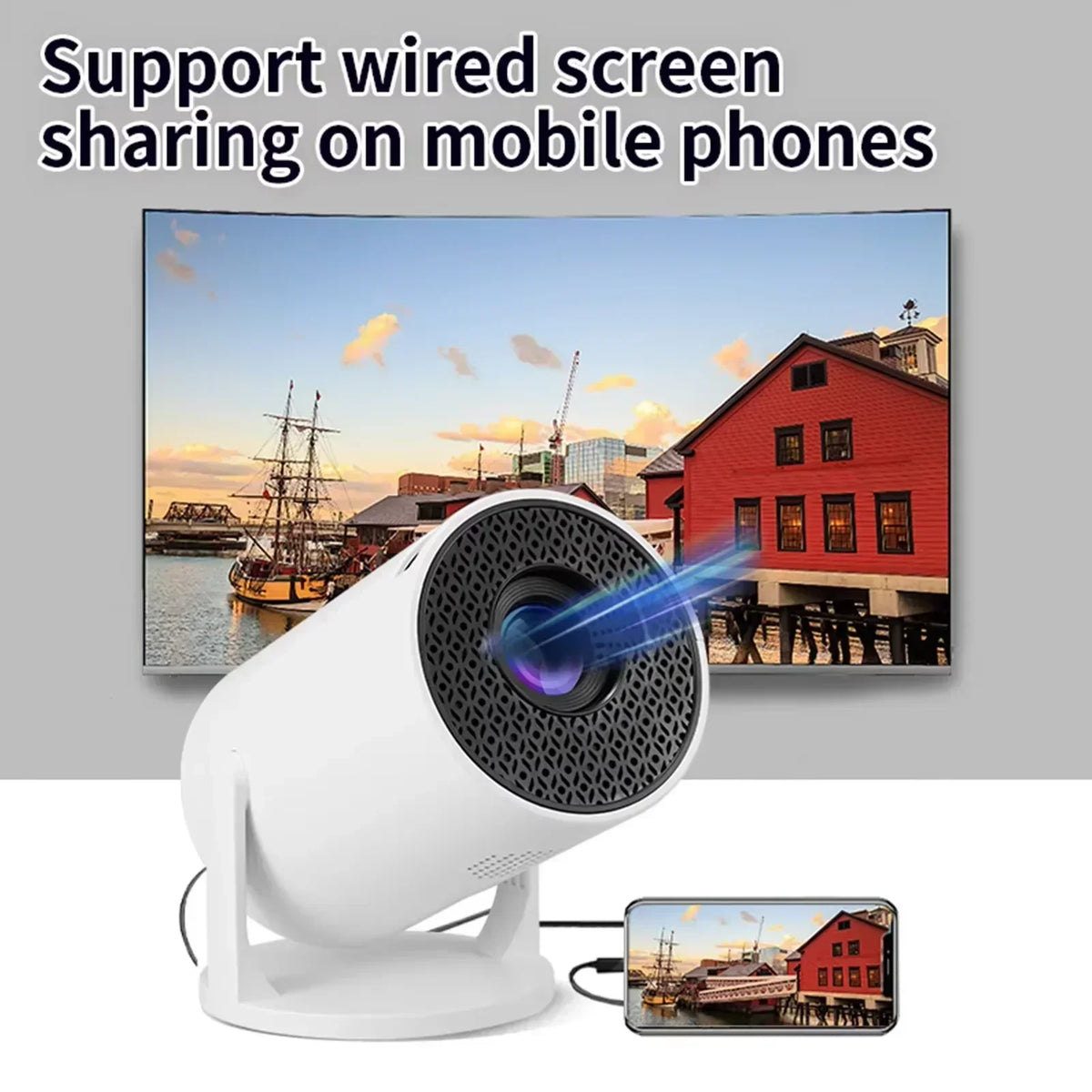 4K Mini Projector with Android 11, WiFi 6, Bluetooth 5.0 & Built-In Speaker