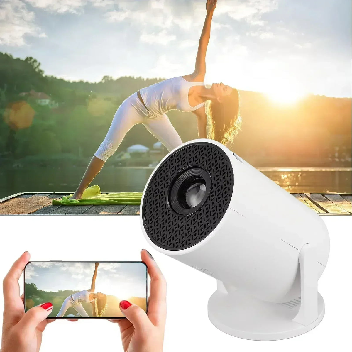 4K Mini Projector with Android 11, WiFi 6, Bluetooth 5.0 & Built-In Speaker