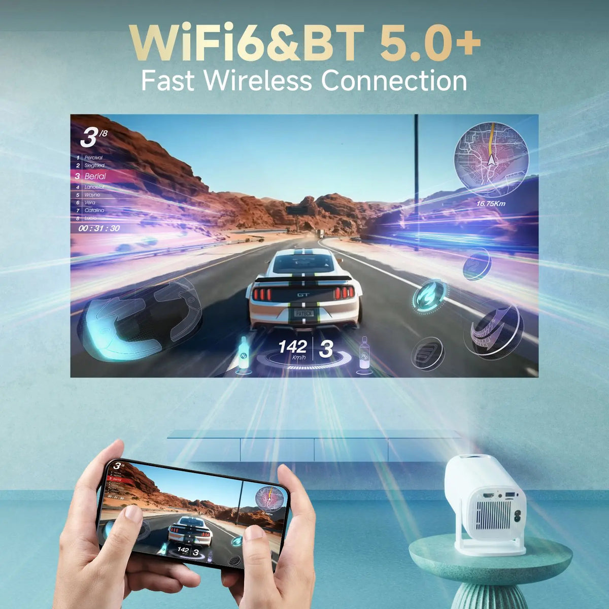 Portable 4K Projector for Home Theater & Outdoor Use